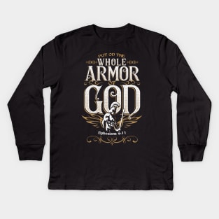 Bible Verse Armor of God Gift for Christian Kids Long Sleeve T-Shirt